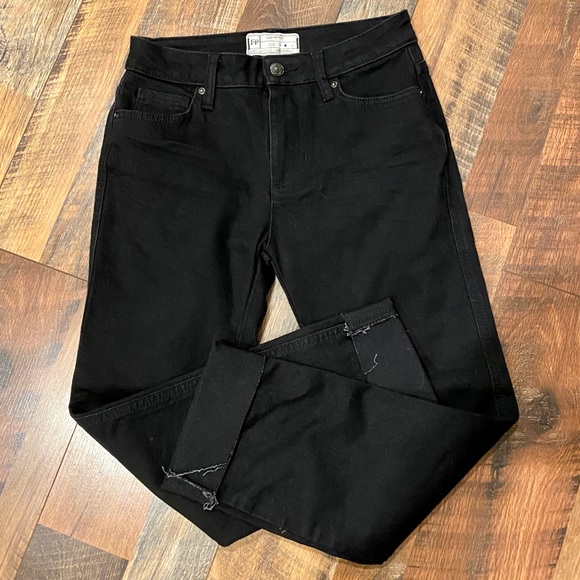 FREE PEOPLE High Rise Black Roller Crop Jeans - Picture 2 of 6